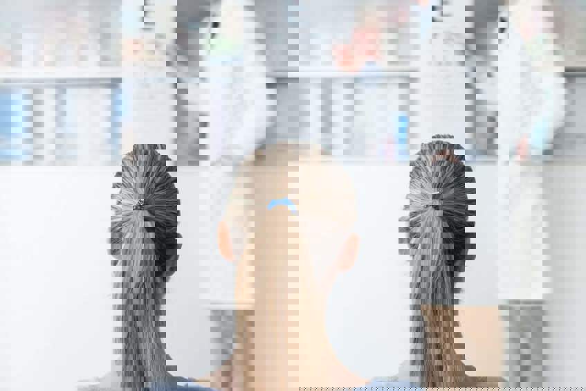 eye exam with an optician