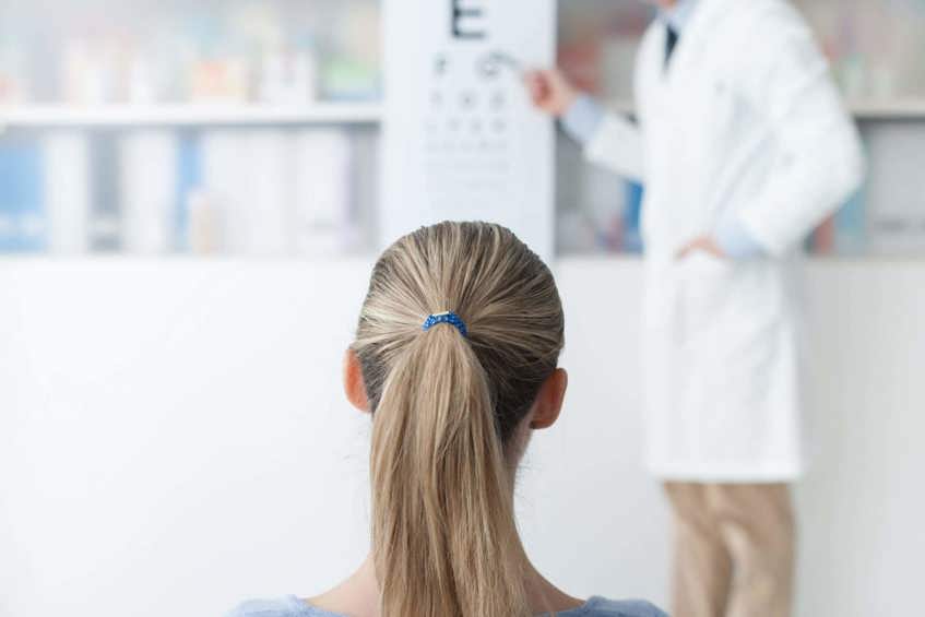 eye exam with an optician
