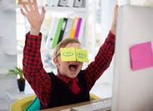 Boy As Business Executive With Sticky Notes On His QN32EVU Scaled