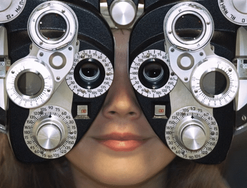 woman having her eyes tested