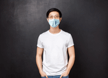 Male Wearing Glasses With Face Mask